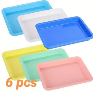 6PCS Colorful Plastic Art Trays Craft Organizer for Projects and Painting Activities for Schools and Home Use