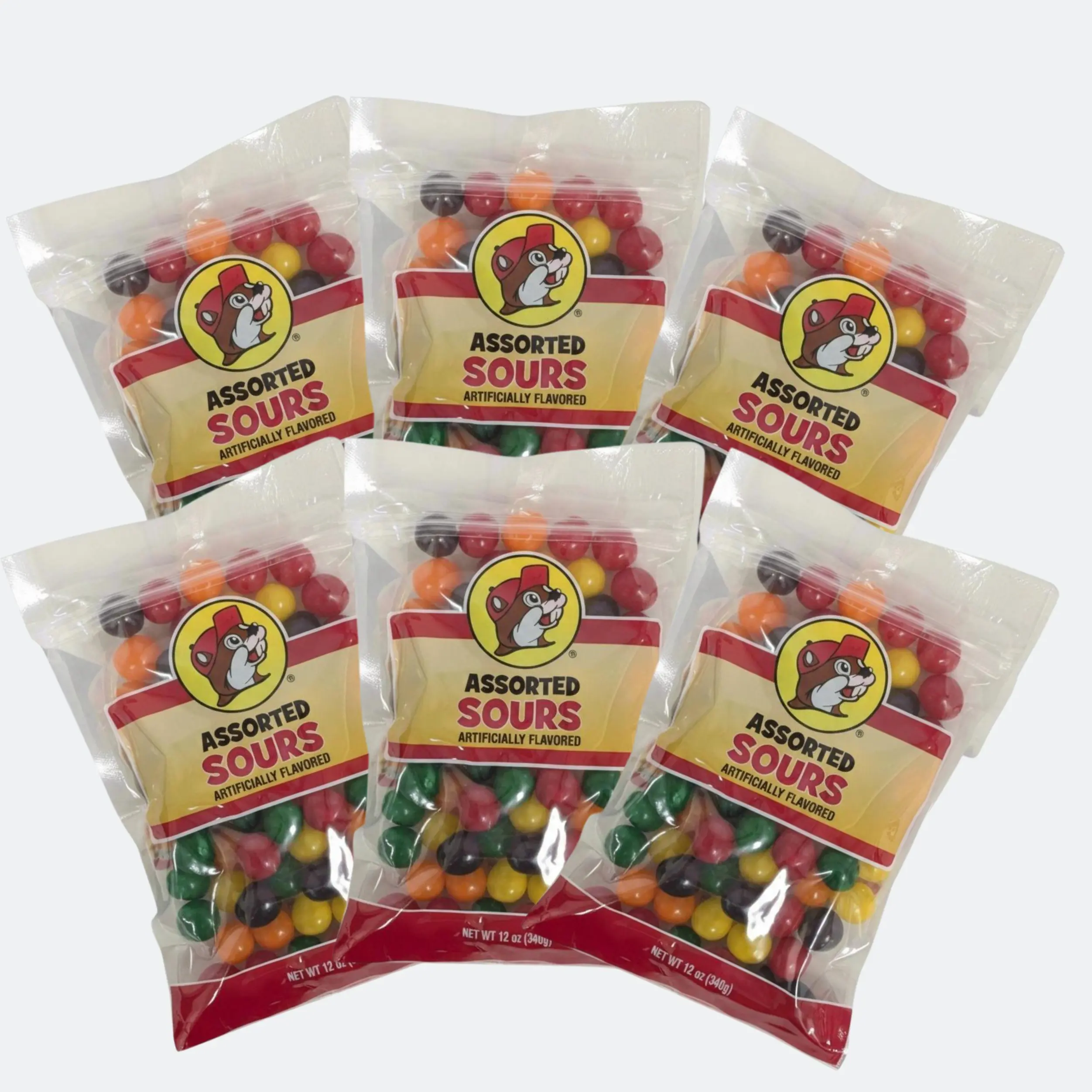 Buc-ee's Assorted Sours - 12 oz Artificially Flavored Fruit Sours in Candy Coats Sweet & Fruity Goodness