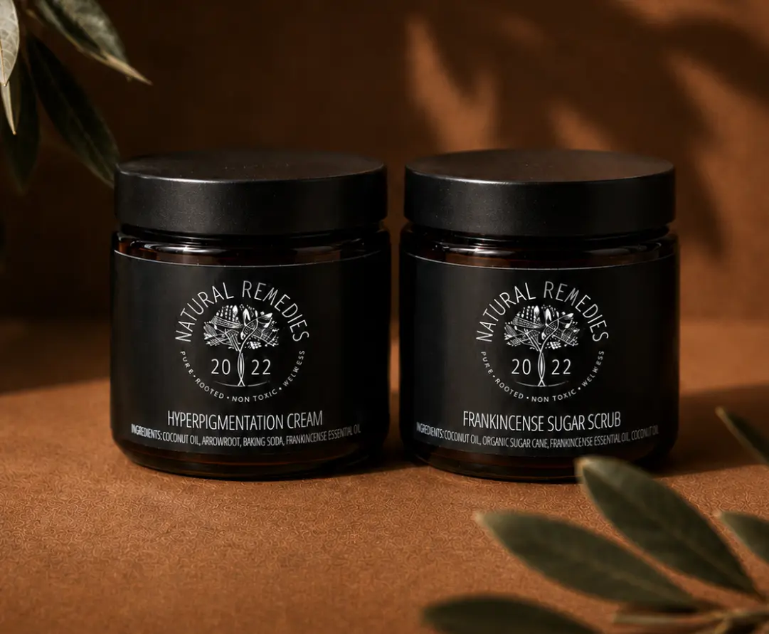 Natural Remedies 2022 Sugar Scrub & Hyperpigmentation Cream Bundle 8 oz bundle deal- Organic Arrowroot Body Exfoliator & Vegan Detox Formula for Skin Repair