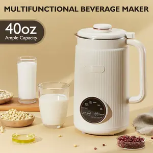 8-in-1 Multifunctional Automatic Nut Milk Machine 32oz Auto Self-Cleaning Delay Start Keep Warm Boil Water Stainless Steel Black White