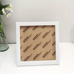 2pcs Photo Frame, 15cm*15cm/15x20cm, Display Stand, White Plastic Picture Frame, Square Picture Frame, Rhombus Cross Frame, Self Hanging Picture Frame, Hanging Display Decoration, Home Room Office Decor