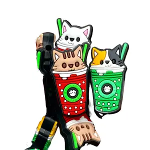 1pc Powered By Cats & Coffee Silicone Focal Beads - Perfect for Crafting & Beading