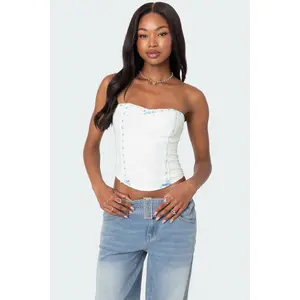 Mist Lacey Ribbon Corset