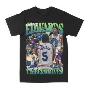 Anthony Edwards I'm Him Graphic Tee, Y2K Rap Streetwear T-Shirt, Unisex Crew Neck, Vintage Hip-Hop Graphic, Sports Style, Casual Cotton Fit