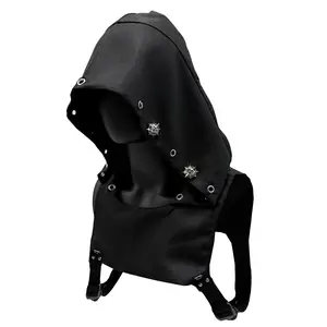 Devil Skull Cyberpunk Rogue Cowl Hood Scarf, Neck Warmer Costume Hooded Cape Hat