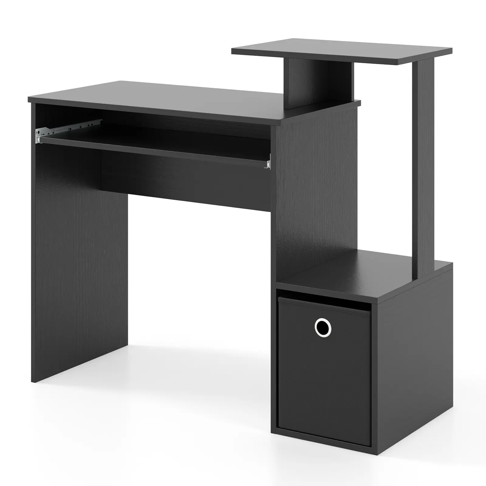 COSTWAY - Space-saving Computer Desk with Pull-out Keyboard Tray-Black COSTWAY - Space-saving Computer Desk with Pull-out Keyboard Tray-Black