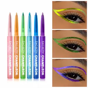 6-color chameleon eyeliner pencil, Eye makeup supplies, Eye makeup product, changes color under different lighting, for music festivals, New Year's metallic eye looks, one pencil unlocks multiple styles, smudge-proof, waterproof, sweat-resistant tiktoksho
