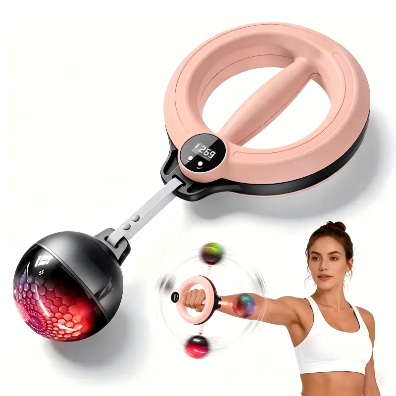 【Summer Fitness】360° Rotating Wrist & Forearm Trainer for Men and Women, ,Lightweight Portable Design Smart Waist Exercise,Upper Body Strength Tool for Arms, Shoulders & Chest, Hand-Crank Grip Strengthener with LED Light Up