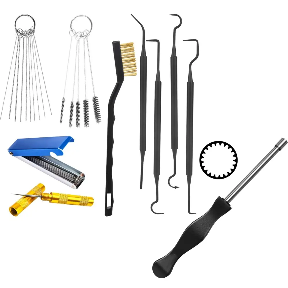 10Pcs Carburetor Cleaning Tool, Carb Jet Cleaning Kit & Welding Tip Cleaner with Stainless Steel Needles, Brushes & Hooks & Carburetor Screwdriver for Motorcycle ATV Chainsaw & Welder Professional