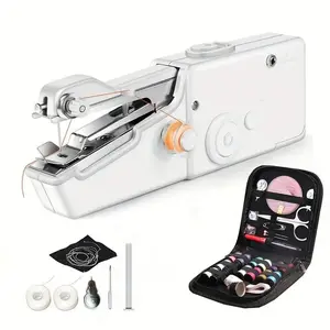 Portable Mini Sewing Machine, Handheld Electric Sewing Machine Set, Practical Quick Stitching Sewing Machine for Home Use, Sewing Supplies Crafts, Easy to Operate and Fast Stitch Suitable for Clothes, for Sewing Clothes,Fabrics,Cutains,Family Travel,DIY