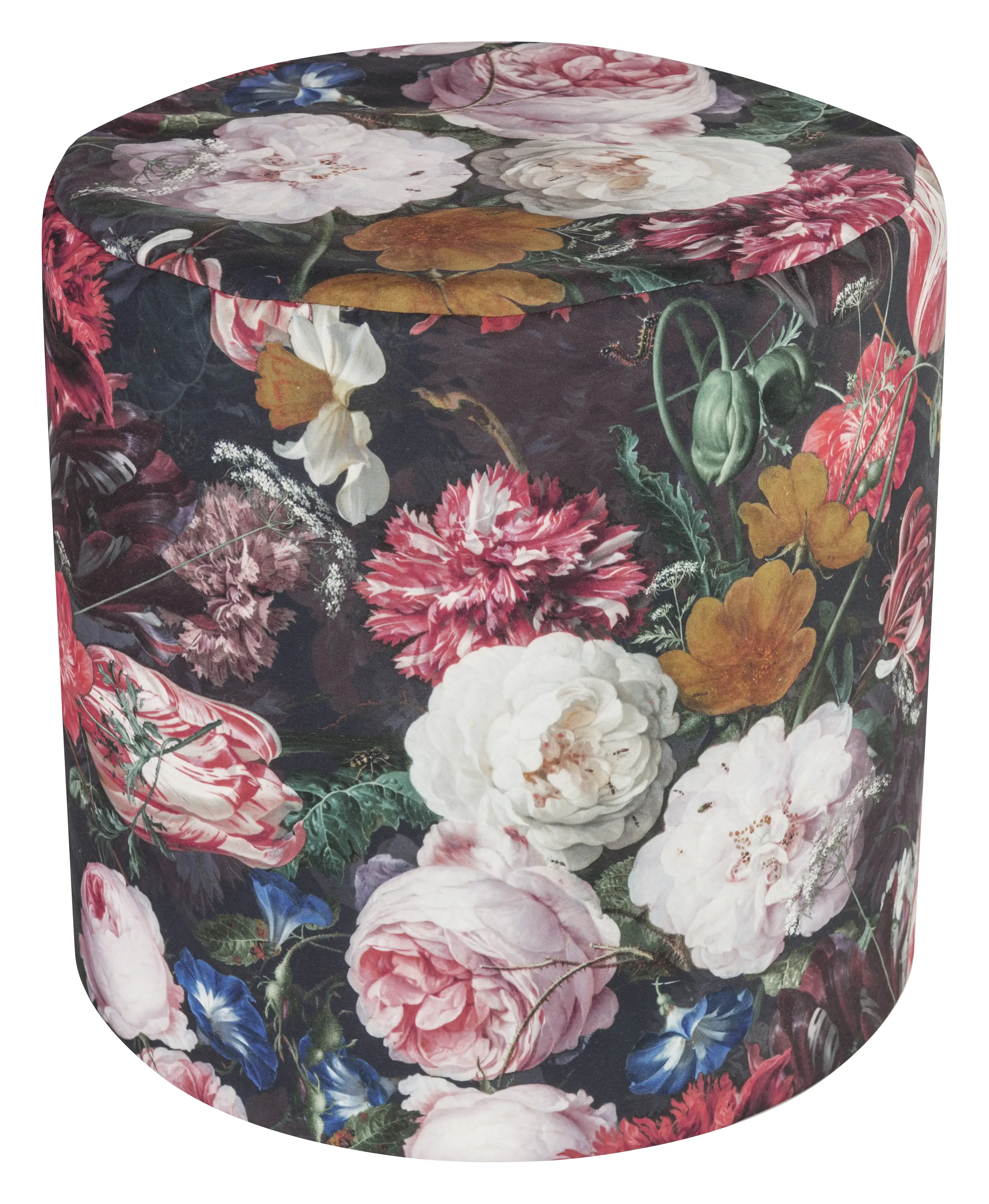 Gouchee Home Dotcom Fiore Velvet Bean Bag Ottoman Pouf - Floral Elegance Everyday Comfort Round Shape Cozy Texture Soft Comfort Meets Style