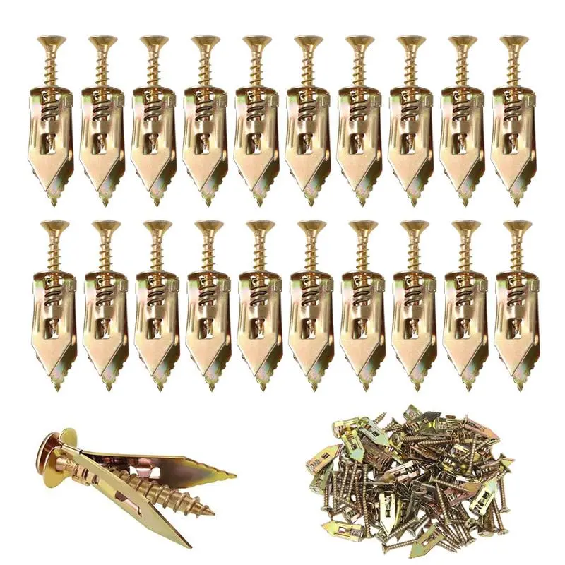 Self-drilling drywall anchors and screws kit, easy application, no pre-drilling needed, supports up to 66 lbs, ideal for home and office organization, joist screws