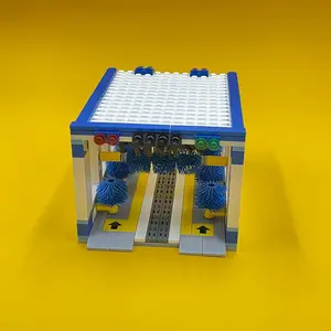 Automatic Car Wash Machine Building Blocks, 250pcs/set Car Wash Shop Building Blocks, Vehicle Wash Platform Model Scene, Creative Toy for Gift, Building Kit