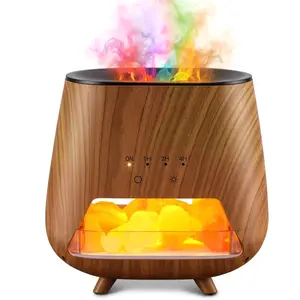 Upgraded Colorful Flame Essential Oil Diffuser, 9-Color LED Aroma Diffuser & Cool Mist Humidifier Combo, Ultra Quiet Aromatherapy Diffuser with Auto Shut-Off, Long-Lasting Scent for Home, Bedroom, Office, Yoga