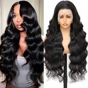 13X4 13X6 180% Density Transparent Lace Frontal Human Hair Wigs Peruvian Body Wave Pre Pucked Human Hair Wigs For Women hd transparent lace front hair