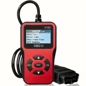 1pc V100 Professional OBD2 Scanner, Engine Fault Code Reader, Diagnostic Scan Tool for OBD II Protocol Cars Since 1996, Supports Read, Erase Codes, Battery Test, Data Stream, No Battery Required