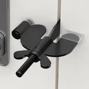 Upgraded Portable Door Lock – Travel Security Lock with Protective Silicone Caps, Tool-Free Installation for Hotel, Home, Apartment & Dorm Use (Black)