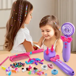 Electric Magic Three-In-One Braiding Tool, Beaded Hair Accessories, Braid and Twirl Dirty Bun, Kids DIY Toy, Hairstyle Maker