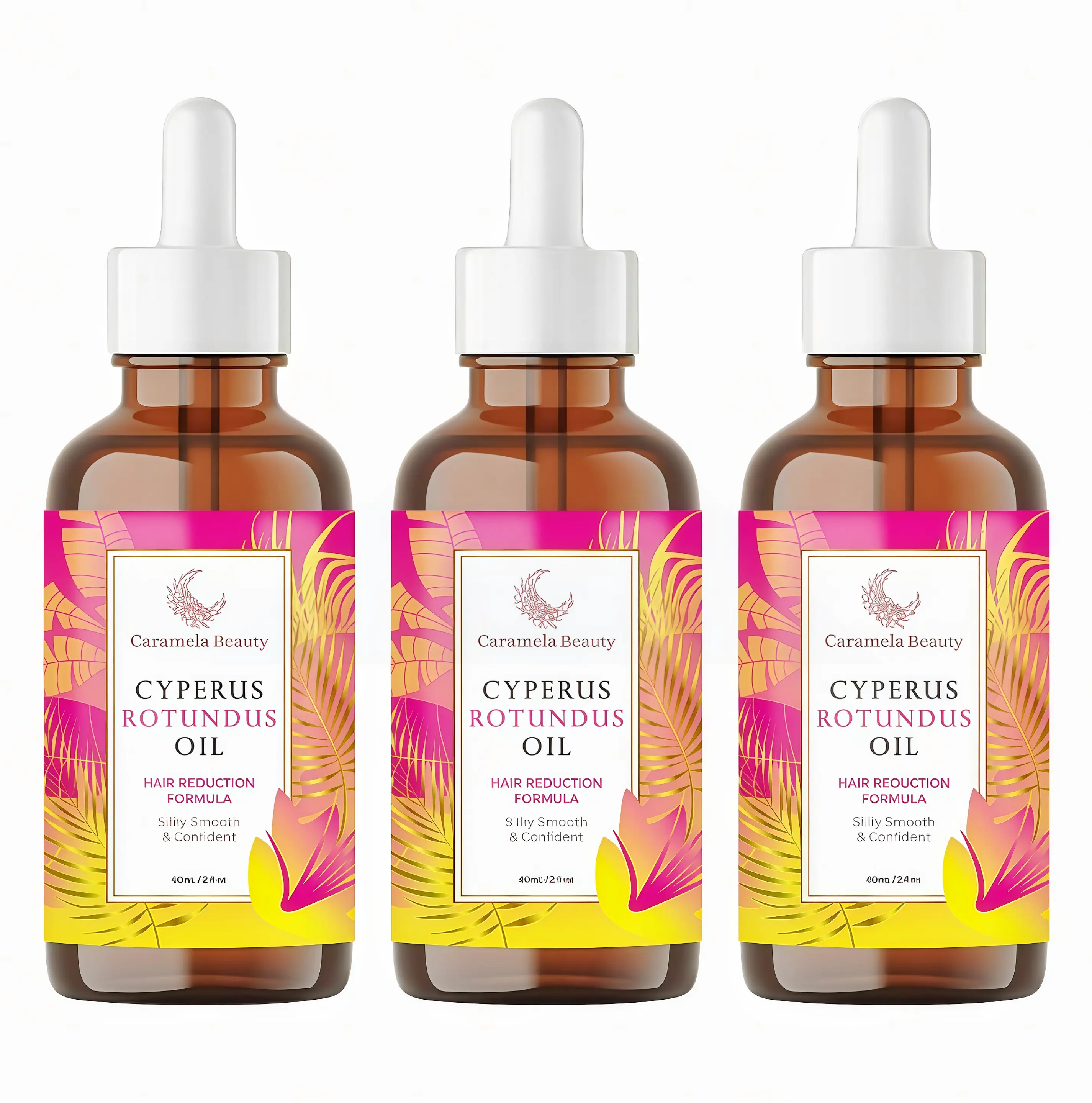 3 Pack Caramela Beauty Cyperus Rotundus Oil for Natural Permanent Hair Reduction GA , Mild and Non-irritating Body Care Wax, Moisturizing & Soothing for Skin Care Depilatory, Unisex Hair Removal Cream oil, Daily Use Cosmetic Gentle Removal