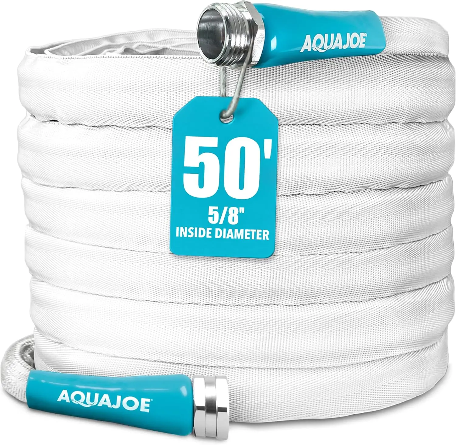 Aqua Joe 50-Ft Expandable RV & Garden Hose, Flexible Marine-Grade Fiber Jacket