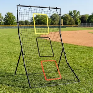 Back Net for Baseball & Softball - 6 x 4 ft Pitching and Fielding Rebounder with 3 Goal Zones