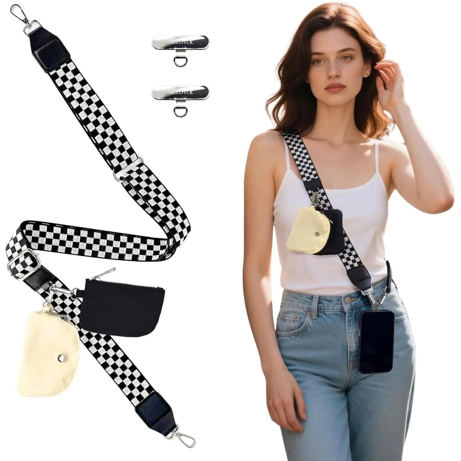 Clip and Go Phone Strap with Zipper Pouch