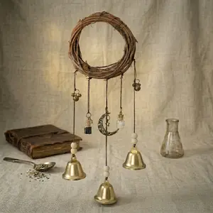 Hangable Boho Bell Ornament, Witch Bell Hanging Decor, Indoor and Outdoor Decor, Vintage Home Decor for Living Room Bedroom Garden Decoration