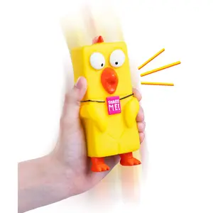 Shake Me Rubber Chicken - Fun Rectangular Bird with Unique Bird Call - Perfect for Surprise and Laughter - Available in Yellow Red Teal Green Orange or Black