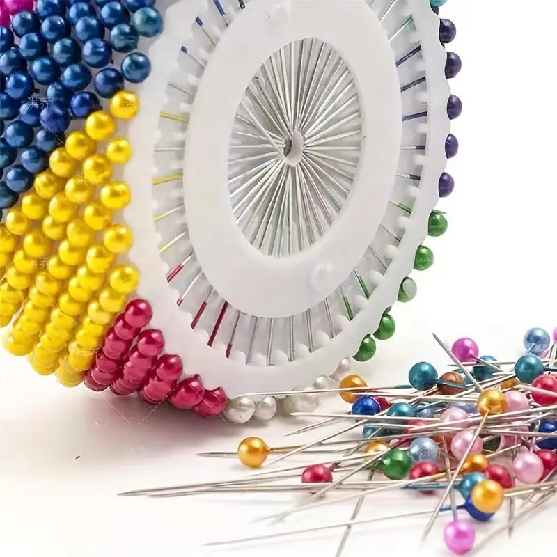 5/10 Plates (200/400pcs), Needle Crafts Kit, Colorful Positioning Beads Needles, Clothing Lengthened Chunky Head Needles, Fixed Styling Pearly Needles, Embroidery Cloth Threads Needles And Instruction, Weaving Tool