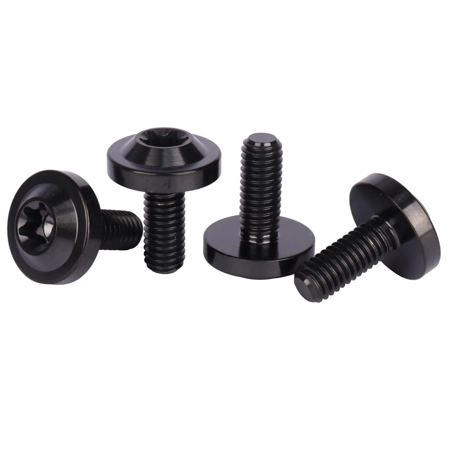 4Pcs Black Titanium Torx T40 Head Screws - M6x10mm/M6x15mm/M6x20mm High-Strength Durable Easy-Install Fasteners, Titanium Bolt for Bicycle, Motorcycle