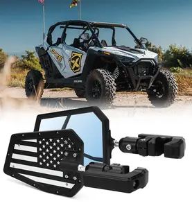 Xprite UTV Side Mirrors Adjustable Bracket – Universal Roll Bar Rear View Mirrors for RZR & Can-Am