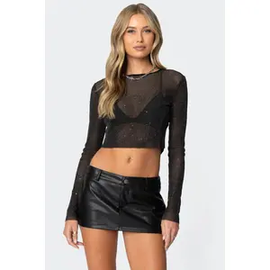 Marly Sheer Shimmer Sequin Top