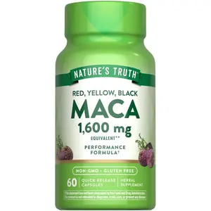 Nature's Truth Maca Root 1600 mg | 60 Quick Release Capsules | Red, Yellow, and Black | Performance Formula | Non-GMO & Gluten Free Supplement