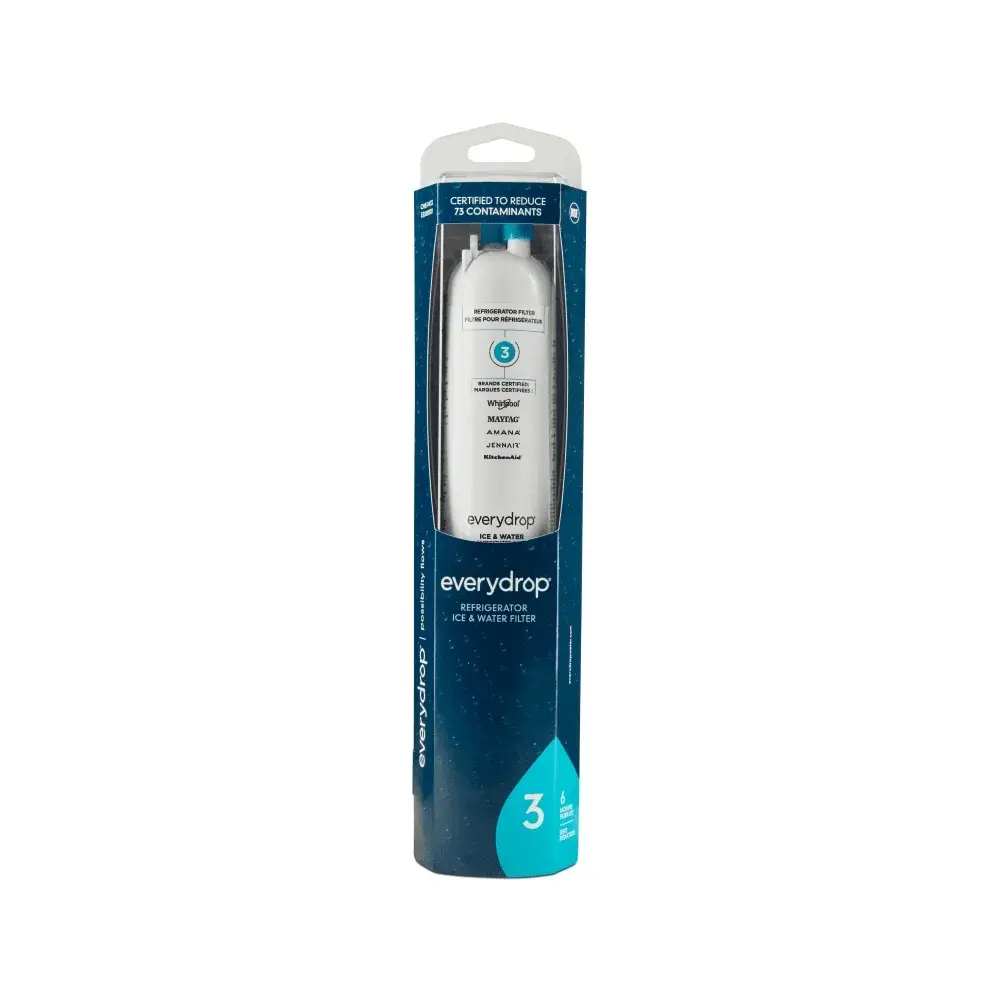 Everydrop by Whirlpool Ice and Water Refrigerator Filter 3, EDR3RXD1, Single-Pack, Aqua