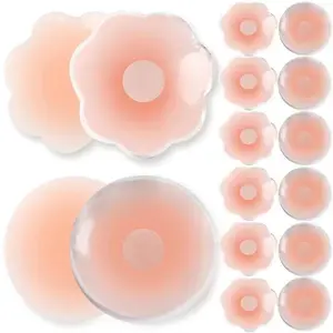12pcs Silicone Nipple Covers for Women, Invisible Adhesive Breast Covers with Ultra Thin Design, No Show Pasties for Seamless Look