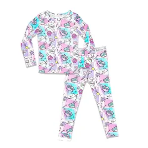 Bellabu Bear Comic Purple Bamboo Kids Pajamas - Soft and Comfortable pajama  pants