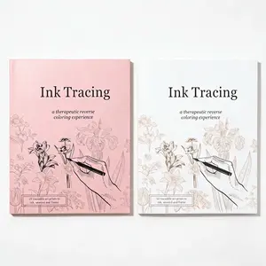 Unique Ink Tracing Coloring Book Outlines, Reverse Coloring Book Concept, Pen Ink Art Fantasy, Suitable for All Ages, Flower Coloring Book, Ink Tracing Coloring Experience, Therapeutic Reverse Coloring Experience, Artist Hand Drawn