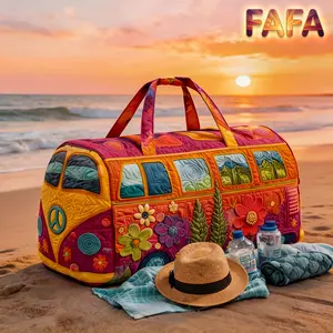 FAFA 18 inch*9 inch*9 inch Unisex Boho Quilted Weekender Travel Bag, Lightweight & Comfortable, Hippie Design