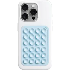 Silicone Suction Phone Case Adhesive Mount - Anti-Slip Holder, Hands-Free Fidget Toy, Phone Accessory for Iphone and Android - Sticky Grip for Selfies, Videos, and Tiktok - Baby Blue No Brand