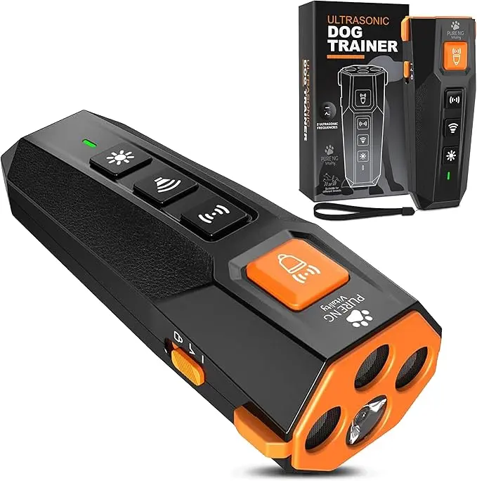 PNG Dog Bark Deterrent Device, Anti Barking Device for Dogs, Dog Training & Behavior Aids, Ultrasonic Bark Stopper with LED Flashlight, Dog Whistle to Stop Barking Neighbors Dog