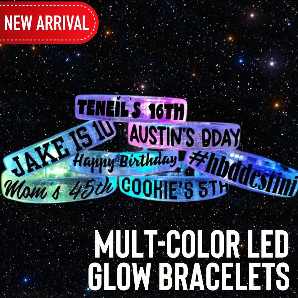 Personalized Multi-Color LED Glow Bracelets