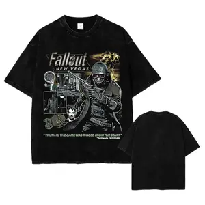 Vintage Fallout 3 New Vegas Green Game Unisex Shirt Gift Gamer Menswear, Casual  Gaming Retro Black Tee Top Graphic