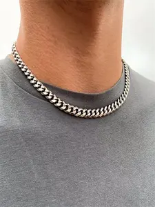 Classic Chain Necklace for Men, Cuban Link Necklace, 7mm Wide Stainless Steel Chain, Durable & Stylish Design, Perfect Gift Idea for Him