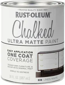 Rust-Oleum 285140 Chalked Ultra Matte Paint, 30 fl oz, Ultra Matte Linen White