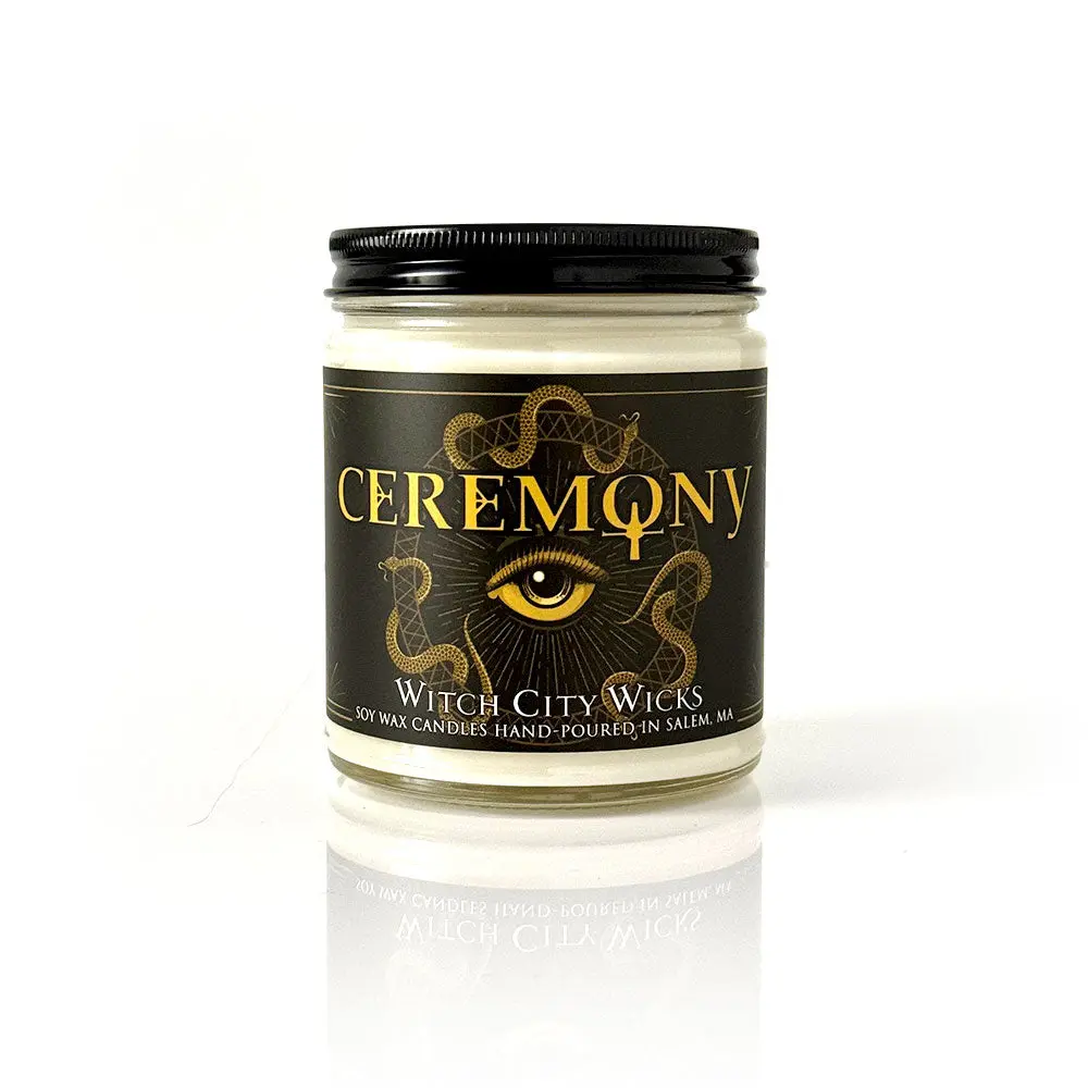 Ceremony Candle – Ritual-Ready, Deep, and Divine Hand-Poured 100% Soy Wax Witchy Decor Light Jar Decoration Ornaments