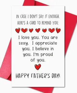 Funny Father's Day Card for Husband Boyfriend - In Case I Don't Say It Enough Card, Cute Romantic Father Day Gift for Him, Sexy Husband Anniversary Card From Wife, Greeting Card with Envelope