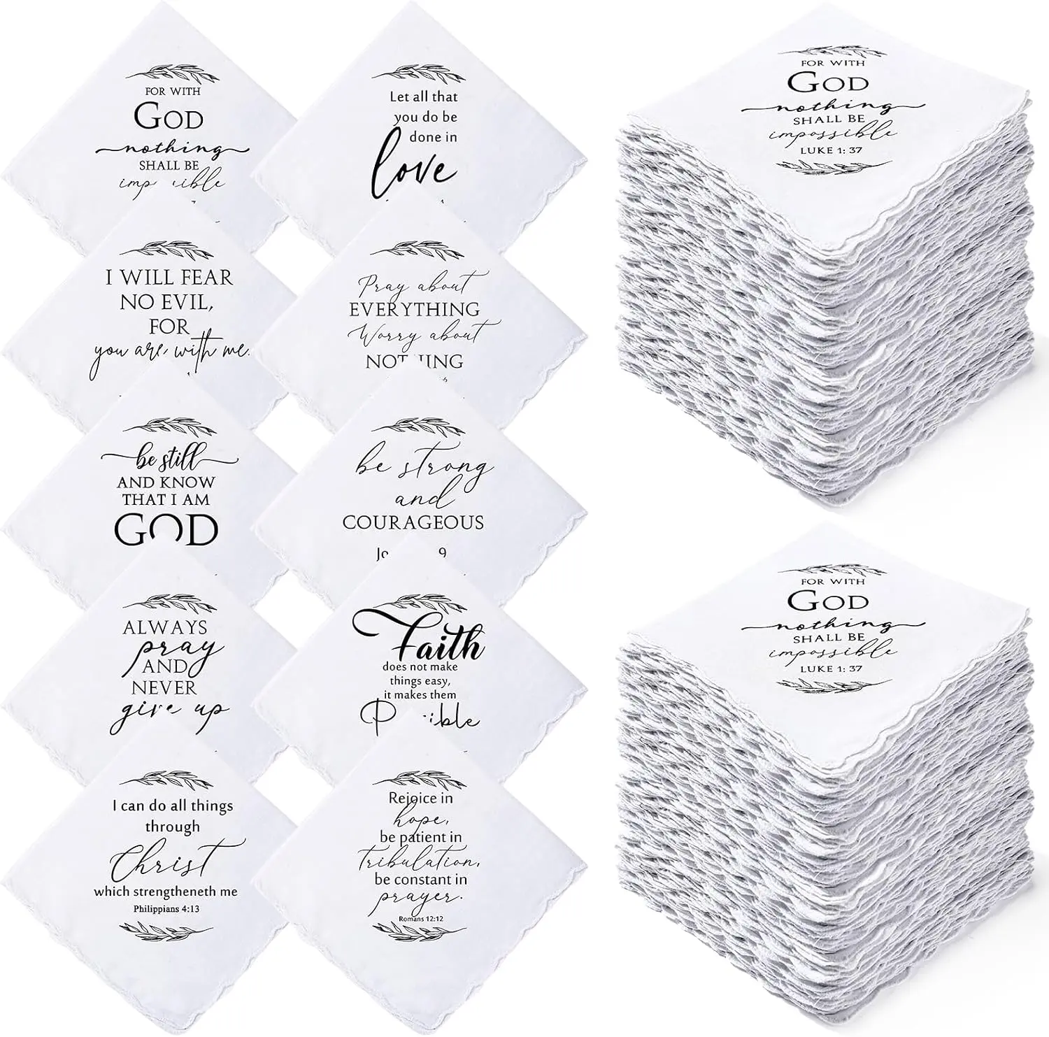 Hahafelt Christian Handkerchiefs - Bulk Religious Gifts with Bible Verses for Men, Ideal for Church Weddings, Pastor Gifting