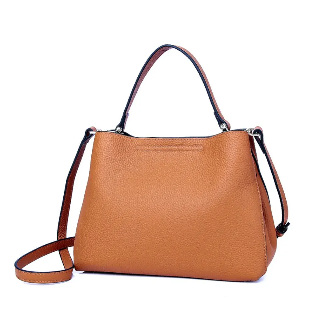 Elegant Genuine Leather Convertible Bag