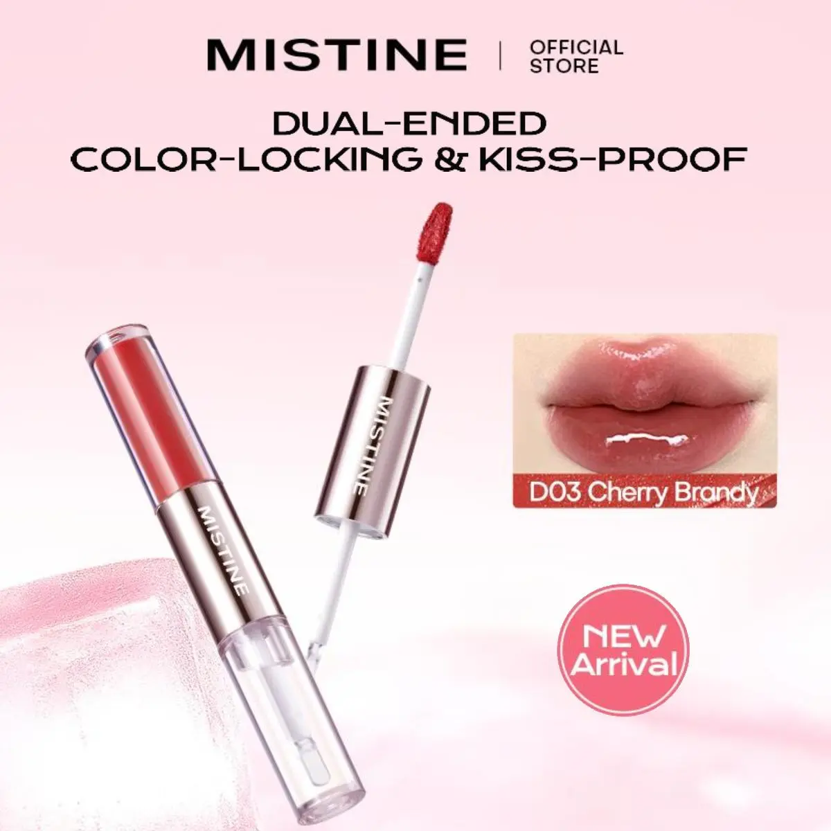 【NEW】MISTINE Tipsy Dual-Ended Multifunctional Lipstick - Matte Mud & Gel-Like Watery Glaze (1.5g+1.5g) with Shea, Lip Oil, Plumper, Smooth Finish, Lip Care for Sensitive Users, Long-Lasting Cosmetic Makeup Essential
