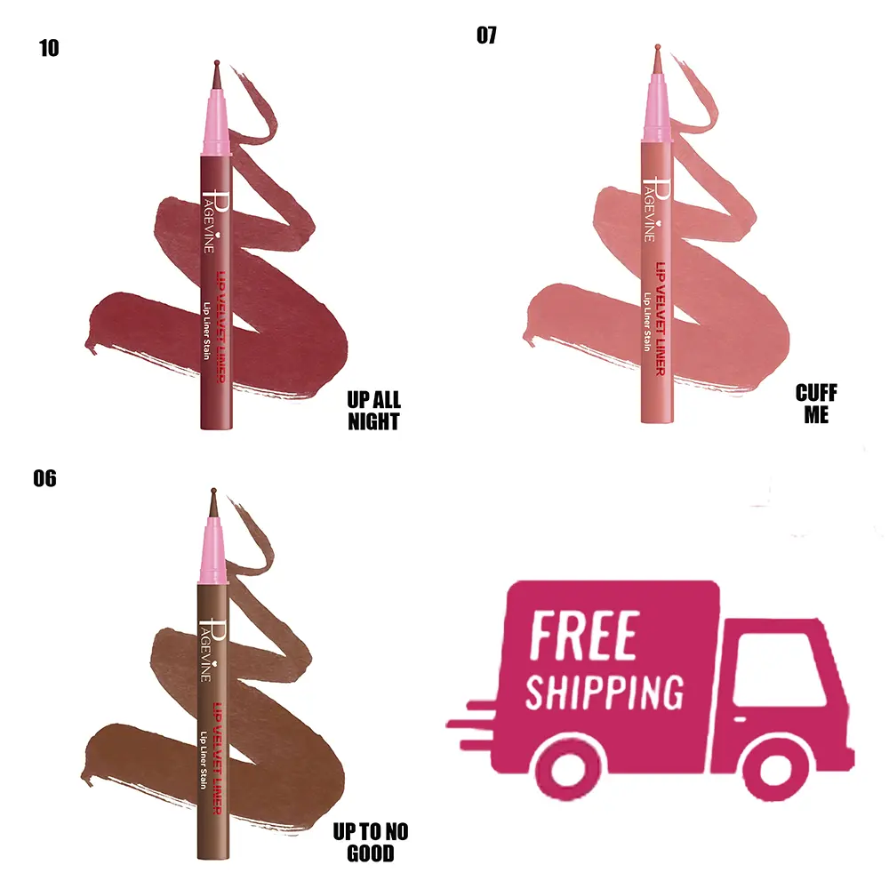 3-Pieces Lipliner Set, Waterproof Cosmetic with Smudge-Proof, Smooth Application, Full-Lip Define & Long-Lasting Wear, Beginner-Friendly Makeup